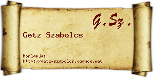 Getz Szabolcs névjegykártya