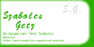 szabolcs getz business card